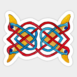 Duck Celtic Tracery V2 Sticker